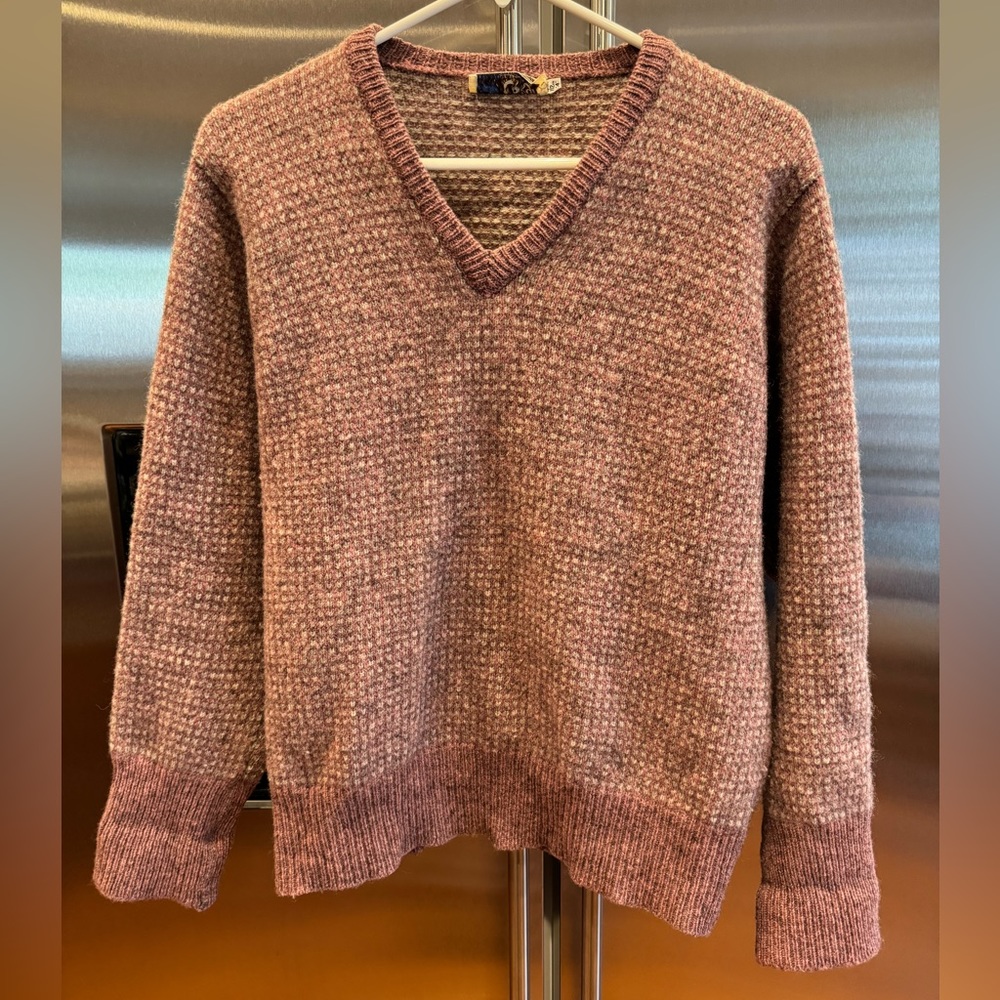 Vintage CORGI Wool Sweater Knitwear Jumper Maroon Made in Great Britain 44”